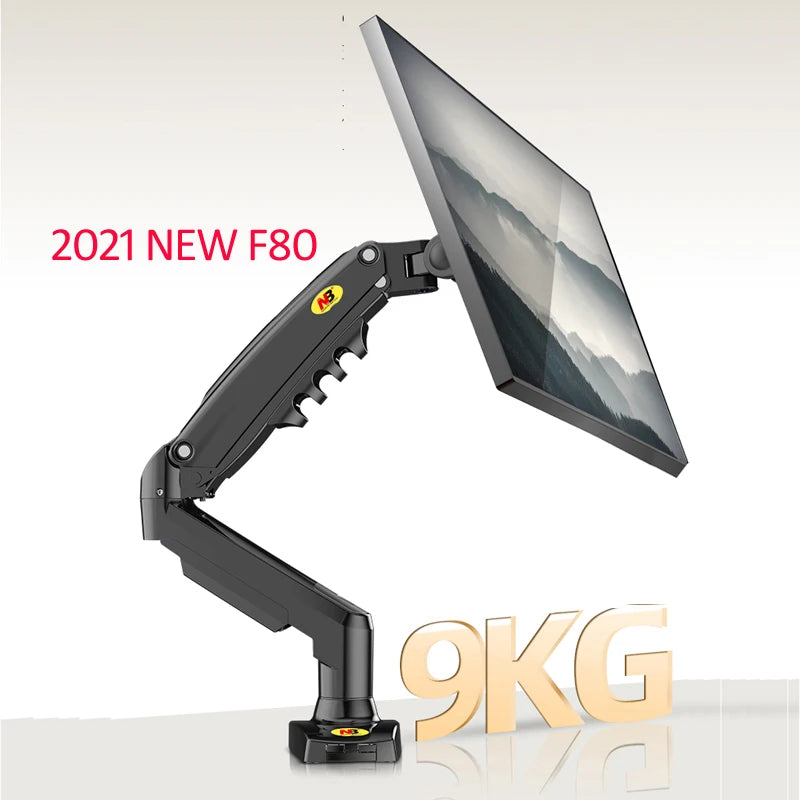NB NEW F80 2-9kg 17-30' Desktop-LCD-Monitorhalterung mit Gasfeder, ergonomischer Vollbewegungs-Tischarm, Dual-Arm