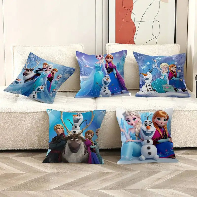 Cartoon F-Frozen Maple Design Cushion Cover, Happy Autumn Harvest Decor, Holiday Decoration Pillow Cover
