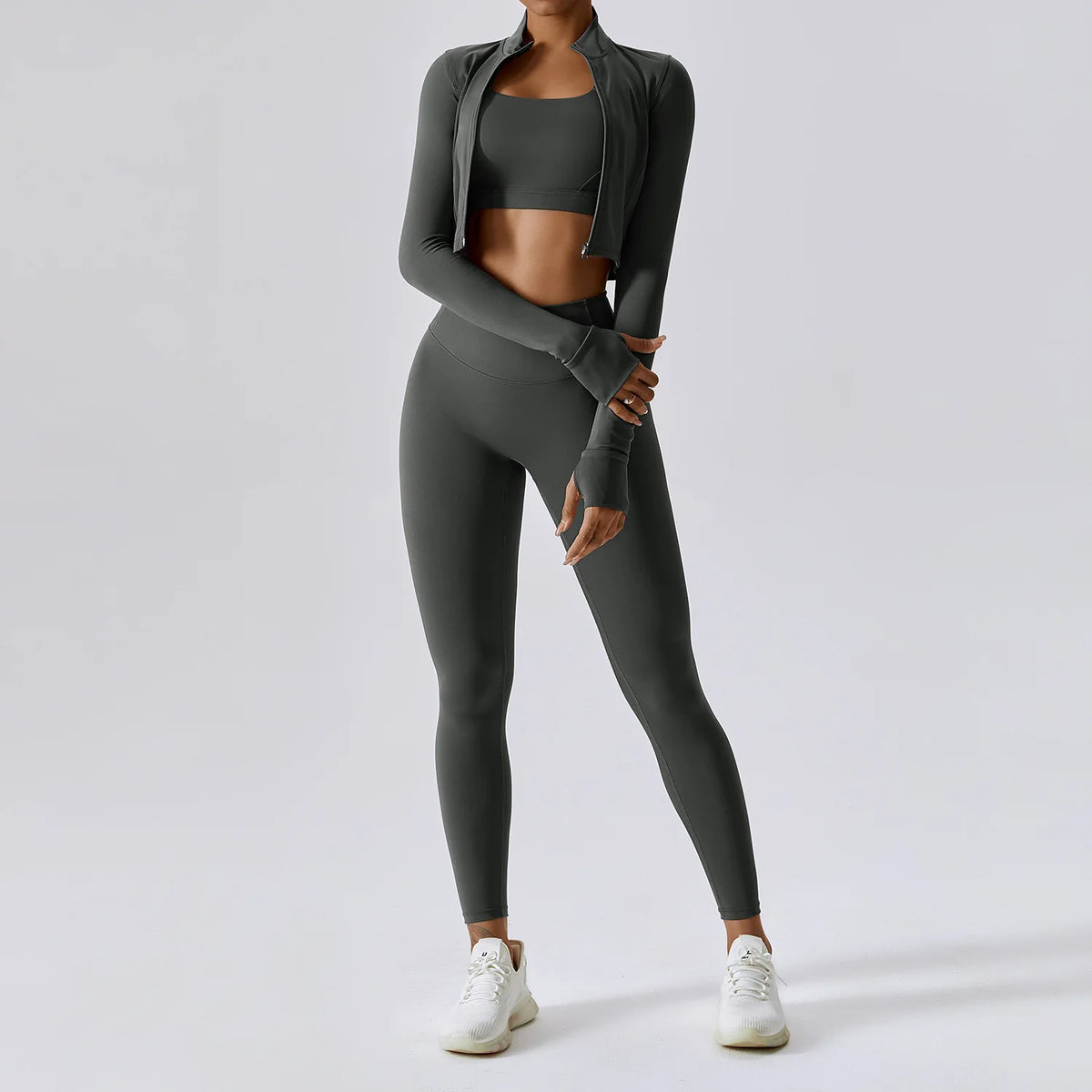 Conjunto de yoga de mujer, 3 piezas, top y leggings