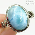 Natural Blue Larimar Ring Jewelry Dominia Larimar Bead Adjustable Rare Larimar Oval Water Pattern Fashion AAAAAA
