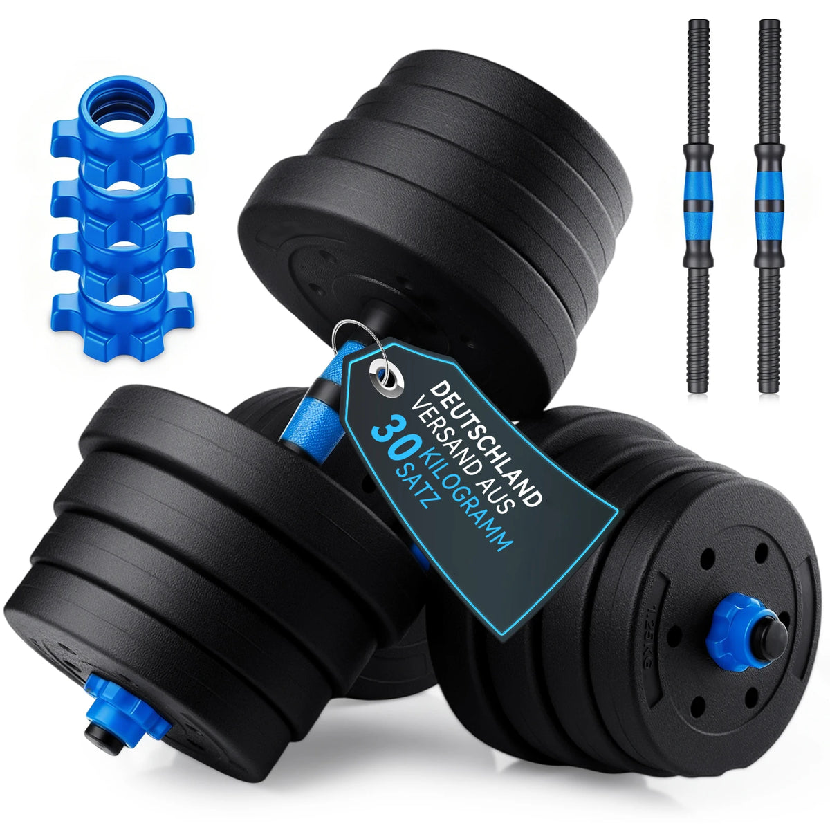 Adjustable 30 kg Dumbbell and Barbell Set for Home Training