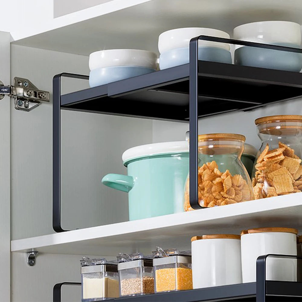 Expandable Kitchen Shelf Organizer For Kitchen Cabinet And Countertops, Storage Rack For Kitchen Counters Pantry Bathroom