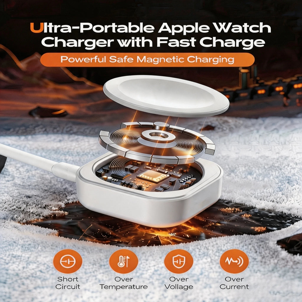 Magnetic Wireless Fast Charger For Apple Watch Series 10 9 8 7 6 5 4 3 2 1 Ultra Hermes Edition Portable iWatch Charging Cable