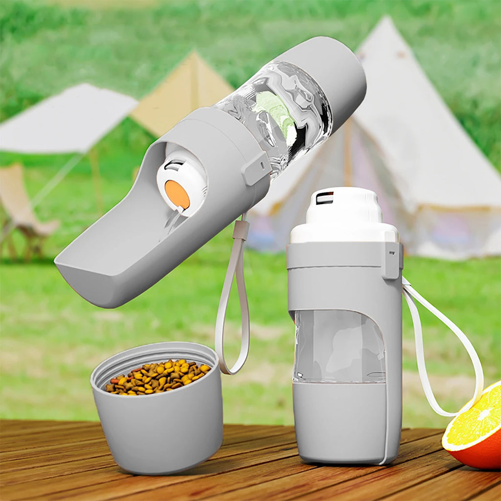 Gourde portable pour chien et chat avec compartiment de stockage pour nourriture et eau, abreuvoir pour chiots et animaux de compagnie, accessoires de voyage pour animaux