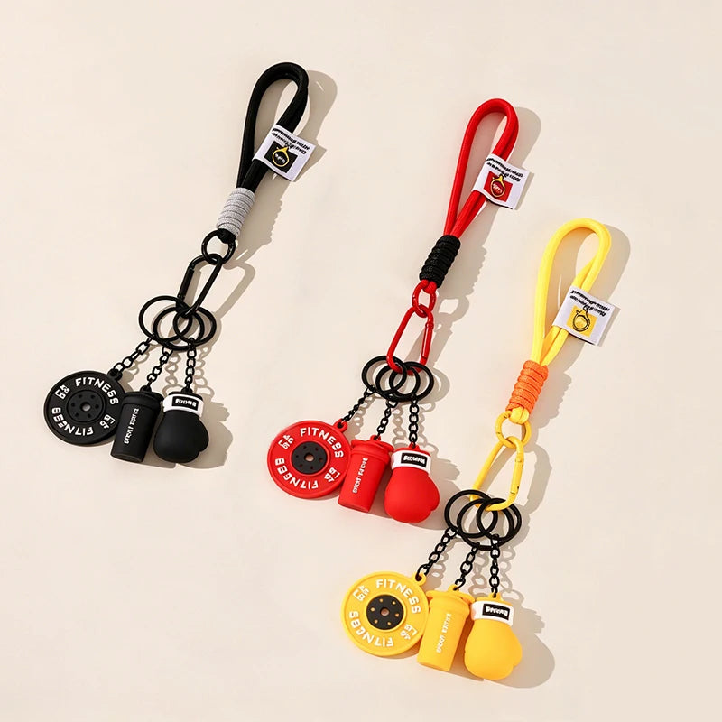 Neues Schlüsselanhänger-Set mit Boxhandschuhen, weichem PVC, Wasserbecher, Geschenk für Sportfans, niedlicher Rucksackanhänger, Souvenirgeschenk