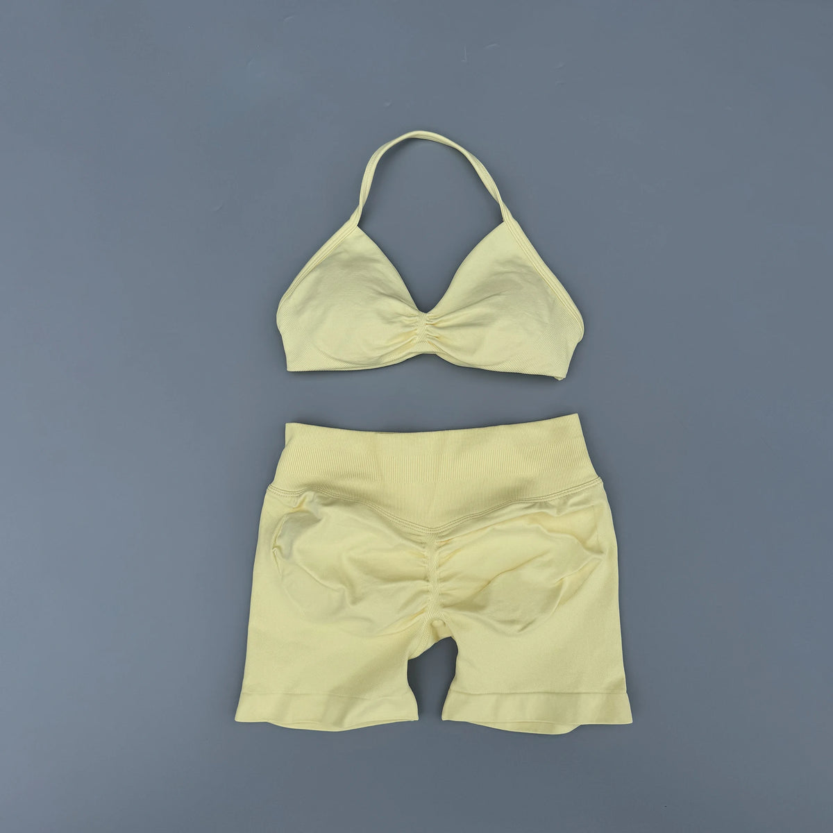 Conjunto de yoga de mujer, 2 piezas, top y pantalón corto