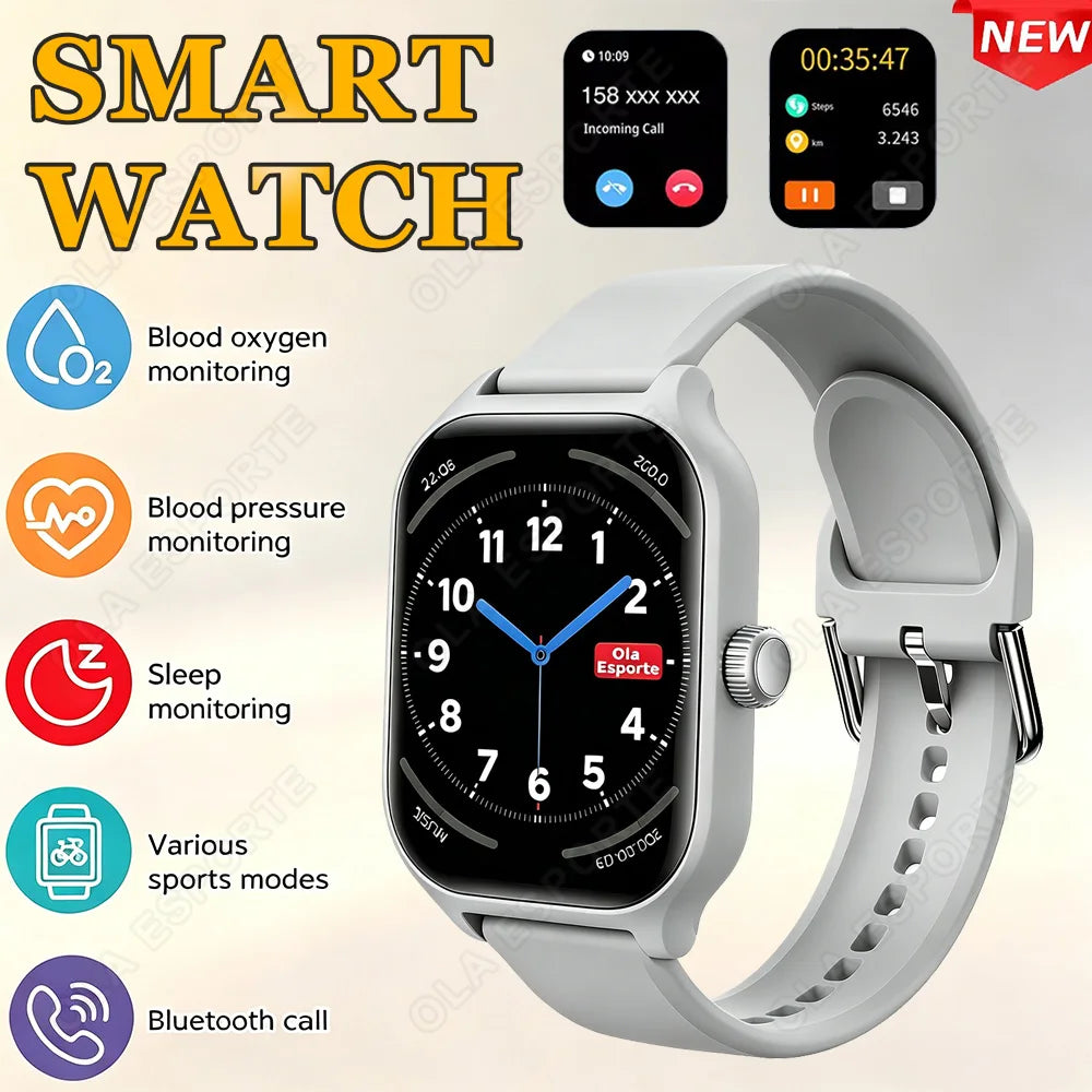 New Smart Watch 2.01 Inch HD Display Answer Make Call Message Preview Sport Modes DIY Dial Weather Forecast For Men Women HT30