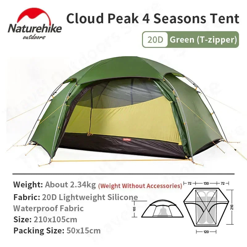 Naturehike Cloud Peak Camping Tent 2 Person 20D Ultralight Double Layer T pokemon pinata Waterproof Tent Outdoor Travel Hiking 4 Season