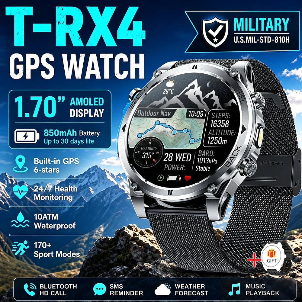 T-RX 4 Ultra GPS Smartwatch with Compass and Barometer