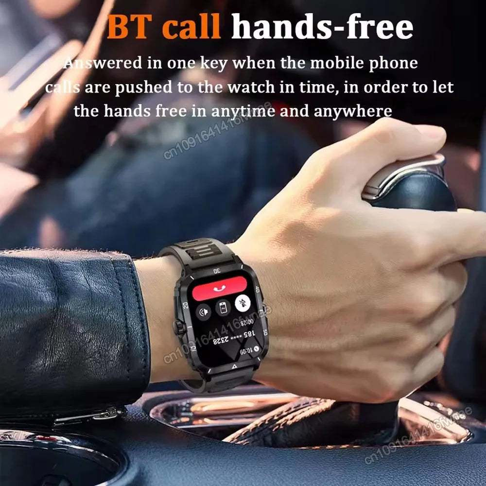 2026 Outdoor Military Watch 1.96" Smartwatch Men Bluetooth Call Health Monitor Smart Watch Sport Fitness Waterproof Watches Hw12