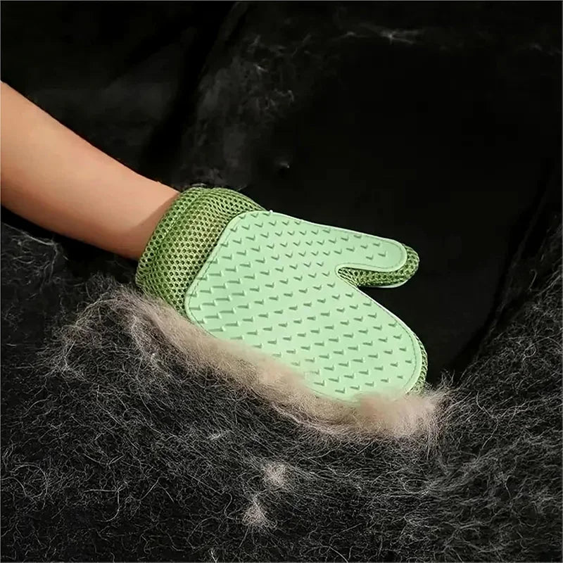 Gant de toilettage efficace pour animaux, éliminateur de poils pour chat et chien, outil de massage doux, brosse double face, sans stress, facile à laver à la main