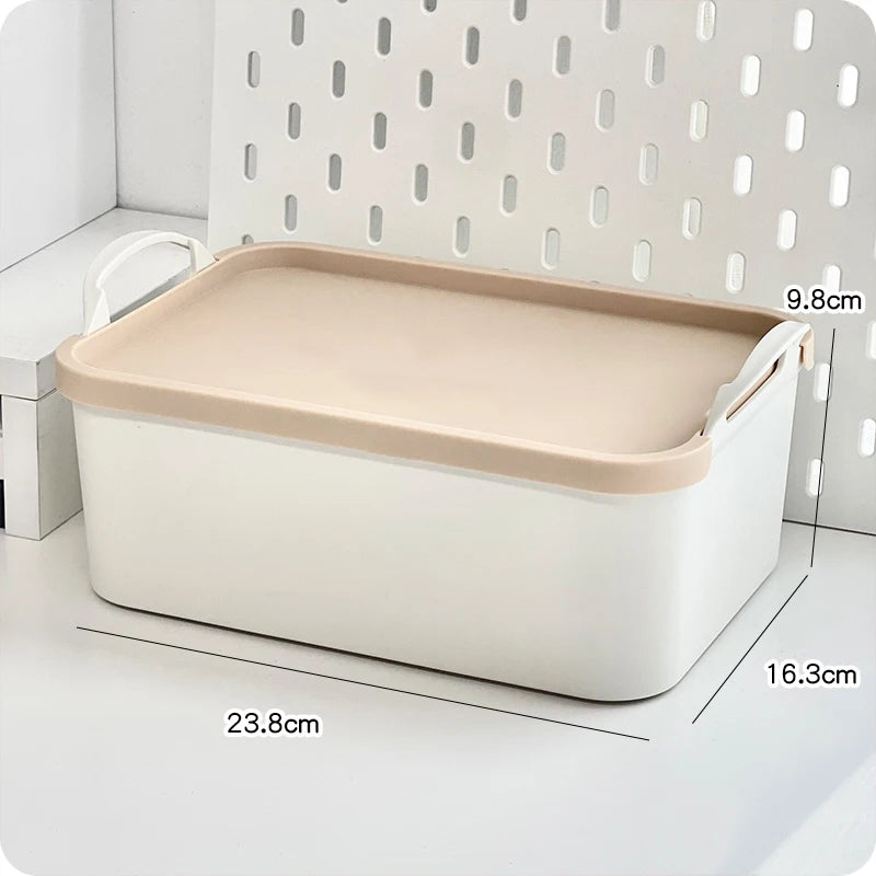 Caja organizadora multifuncional para el hogar con asas, ideal para guardar mantas y otros artículos en el suelo del armario