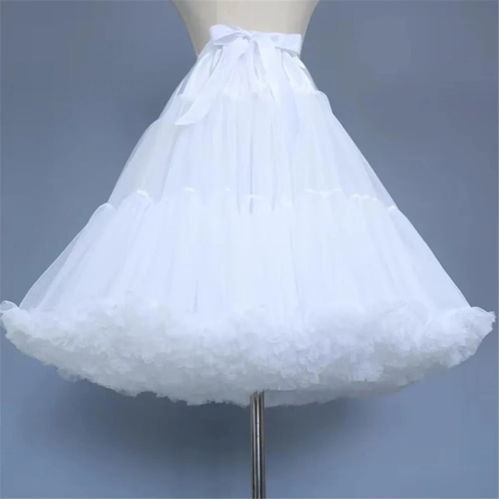 Damen-Lolita-Petticoat im Blumenstil, Krinoline, Unterrock für Bustle-Kleider, Cosplay-Tutu, voluminöser Cancan-Unterrock für Brautkleider