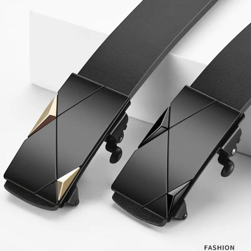 Famous Brand Belt for Men, Quality Genuine Leather Luxury Belt, Men's Belt with Metal Automatic Buckle