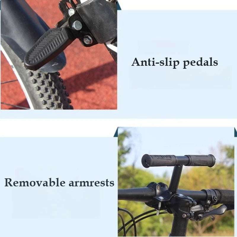 Asientos para bicicleta con manillares y pedales para niños Asiento infantil para bicicleta orientado hacia adelante Almohadilla de seguridad