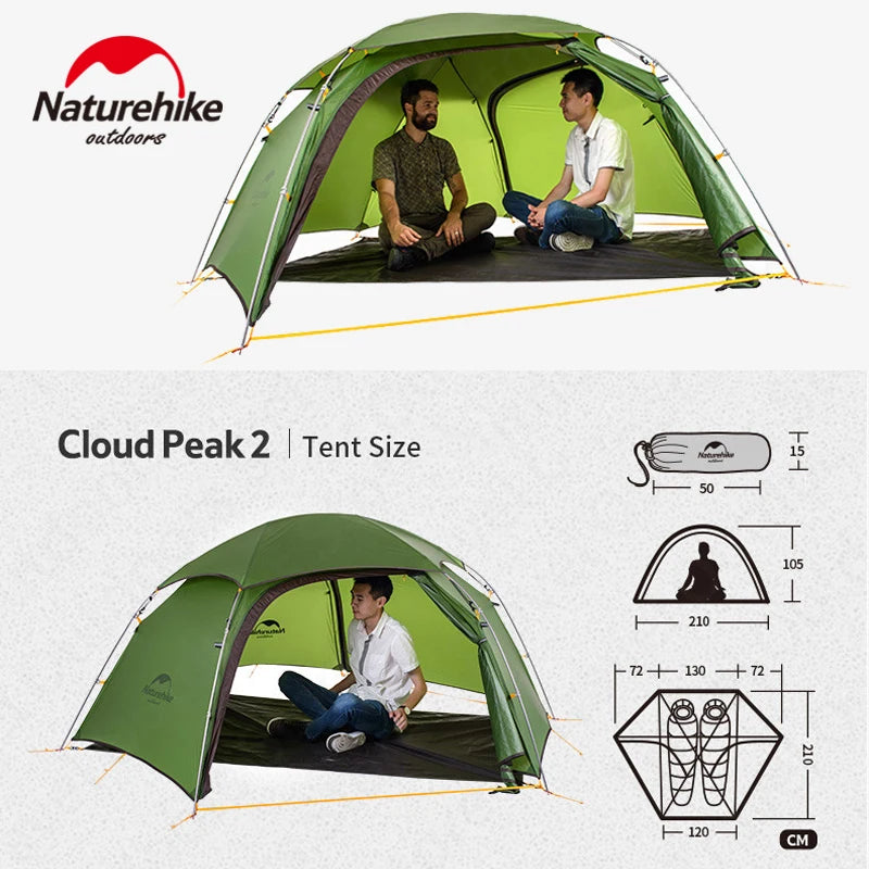 Naturehike Cloud Peak Camping Tent 2 Person 20D Ultralight Double Layer T pokemon pinata Waterproof Tent Outdoor Travel Hiking 4 Season