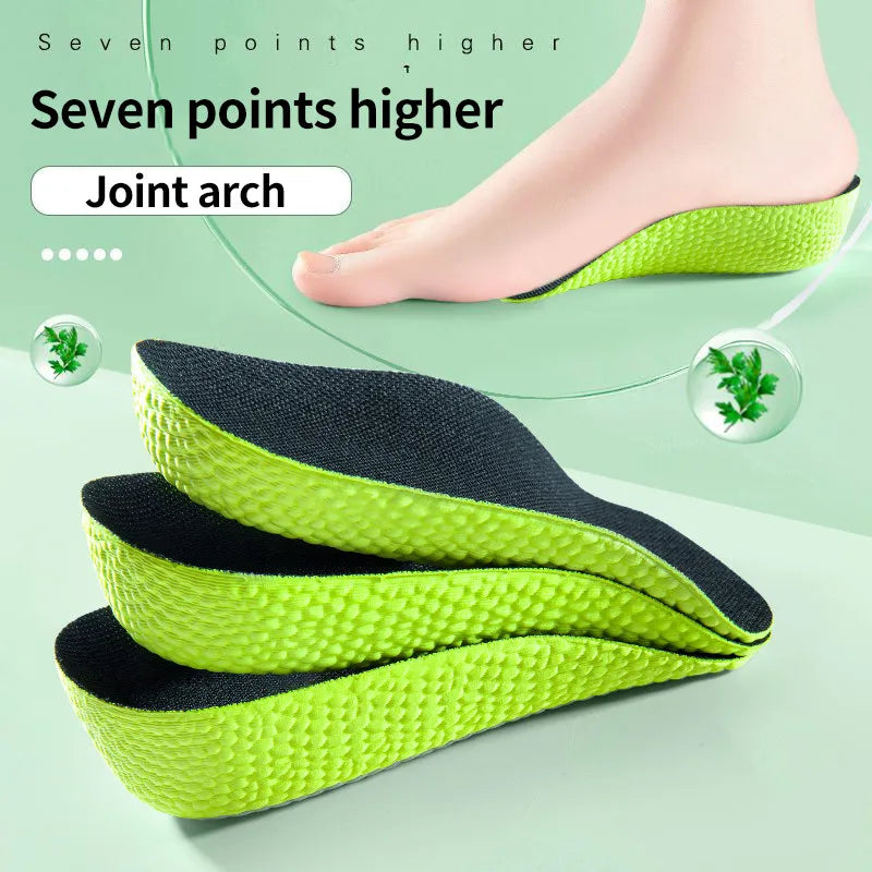 Memory Foam Height-Increasing Insoles for Men and Women, Shoe Inserts for Flat Feet with Arch Support, Orthopedic Insoles for Sneakers, Heel Lift Inserts