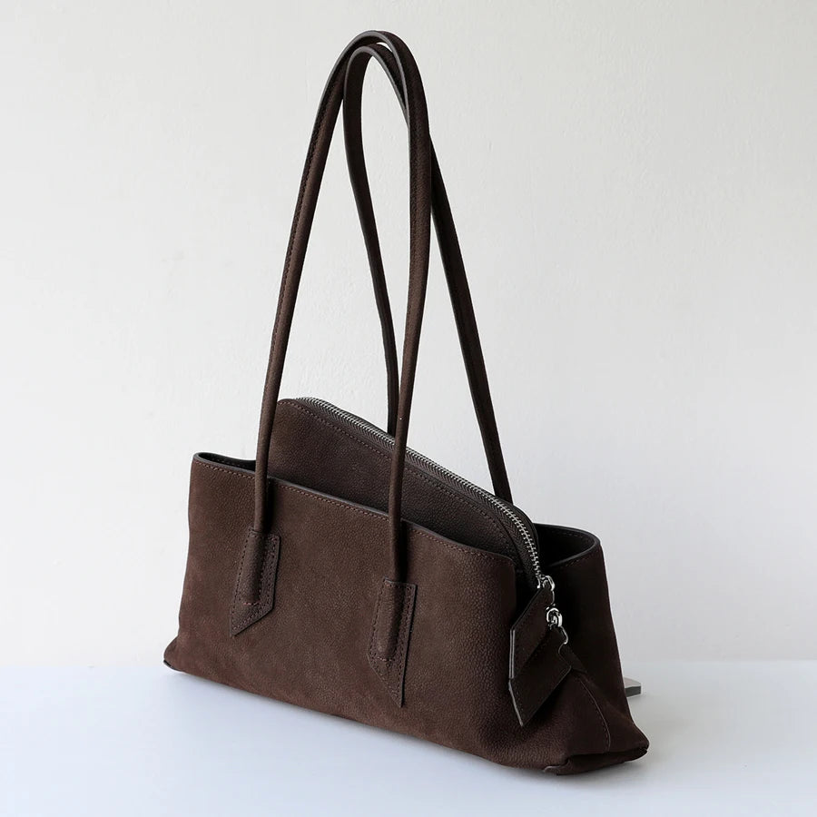 Genuine Leather Irregular Underarm Bag For Women Luxury Designer Handbag And Purse 2026 New In Vintage Frosted Cowhide Shoulder