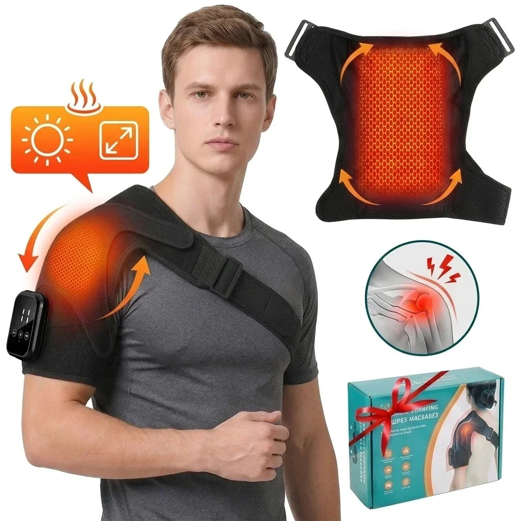 Coussin de massage électrique chauffant et vibrant pour les épaules, le coude et les grandes zones, avec compresse chaude, attelle articulaire et ceinture de soutien pour la relaxation musculaire