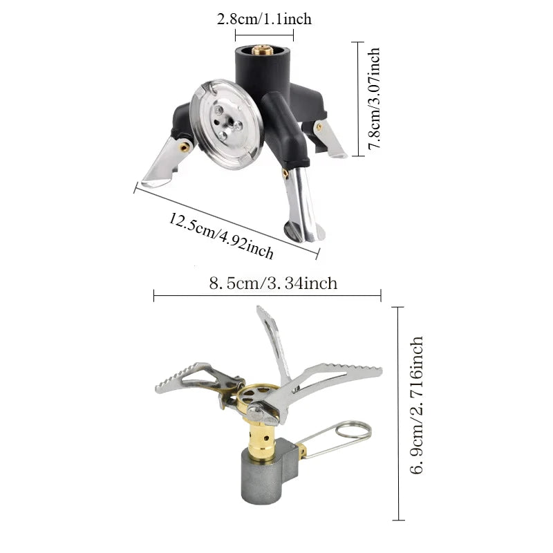 Camping Gas Stove Adapter Connector Portable Folding Tank Tripod Stand Stainless Steel Outdoor Hiking Backpacking Cooking Gear