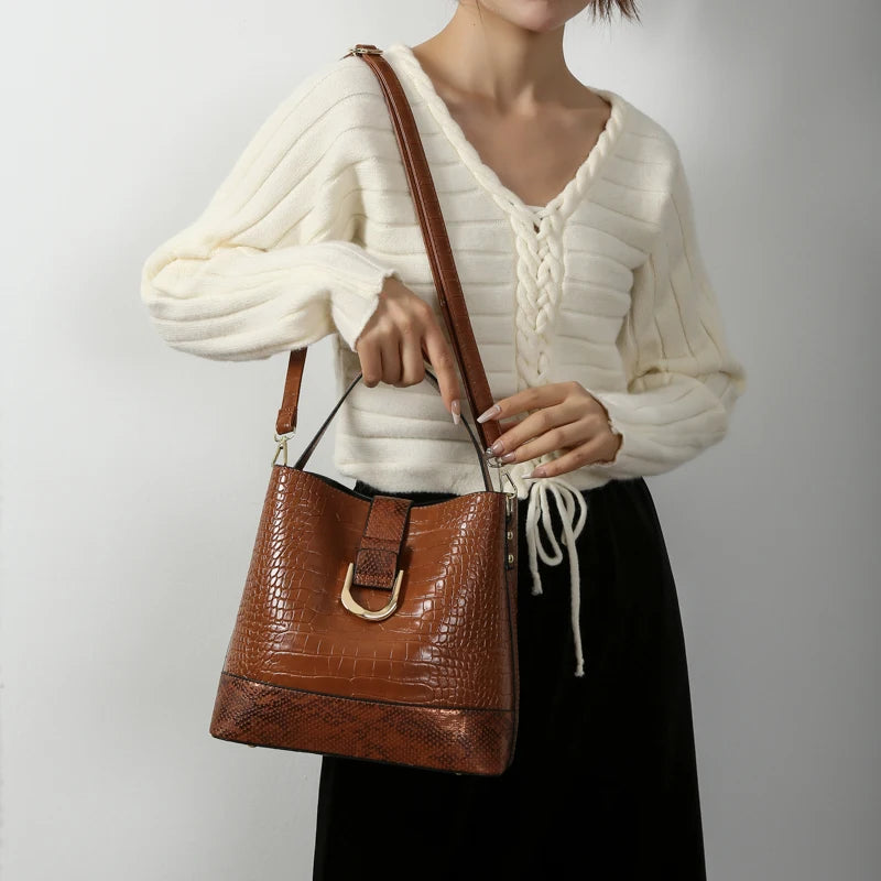 2026 New Soft Leather Bags Luxury Designer Handbag Brand High Quality Crocodile Pattern Women Crossbody Shoulder Bag Sac A Main