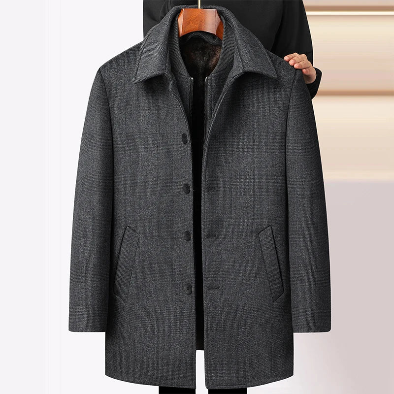 2026 new arrival winter jacket men fashion Woolen Coat Men's Casual Wool thicken warm trench coat Men Dress Jacket Size M-4XL