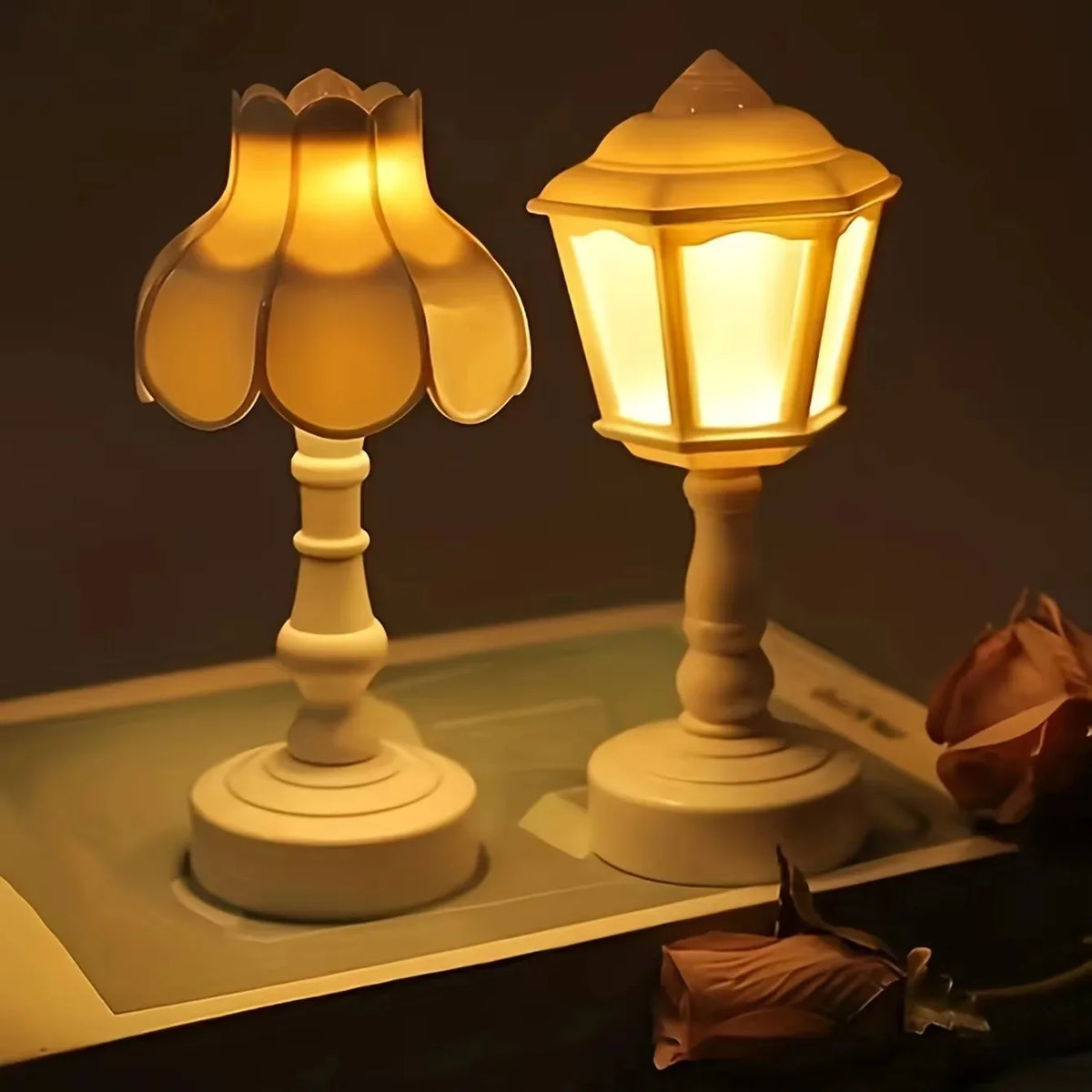 Lampe fleur géométrique à LED sur batterie, veilleuse de bureau, éclairage extérieur pour jardin, cour, patio, pelouse, villa, paysage et chemin.
