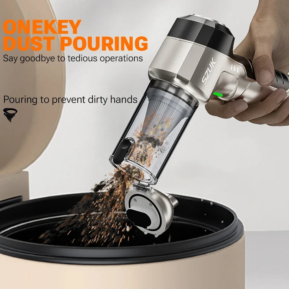 SZUK NEW C017MAX Car Vacuum Cleaner Wireless Mini Handheld Strong Suction Cleaning Machine Portable Vacuum Cleaner for Car Home