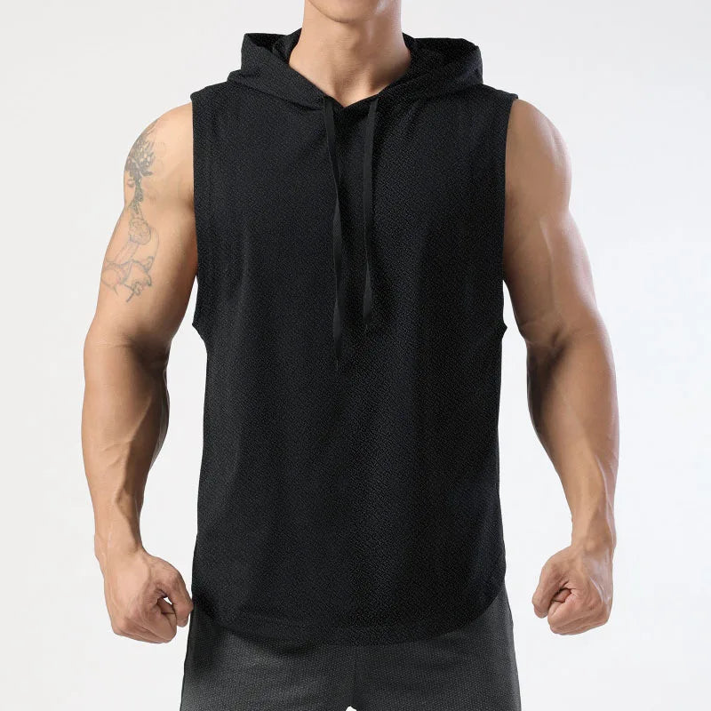 Canotta sportiva unisex con cappuccio