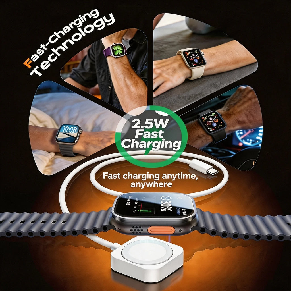 Magnetic Wireless Fast Charger For Apple Watch Series 10 9 8 7 6 5 4 3 2 1 Ultra Hermes Edition Portable iWatch Charging Cable