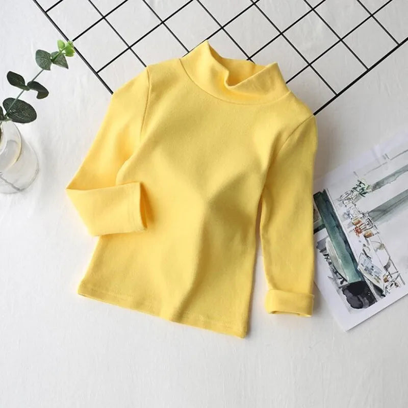 Kids’ Cotton Long-Sleeve Turtleneck Top