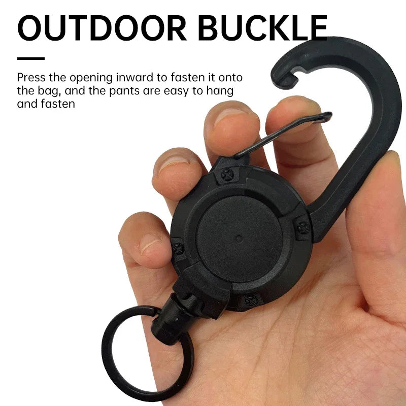 Outdoor Retractable Wire Rope Retractable Keychain Reel Retractable Key Chain With Steel Cable Key Ring Retractable Tool