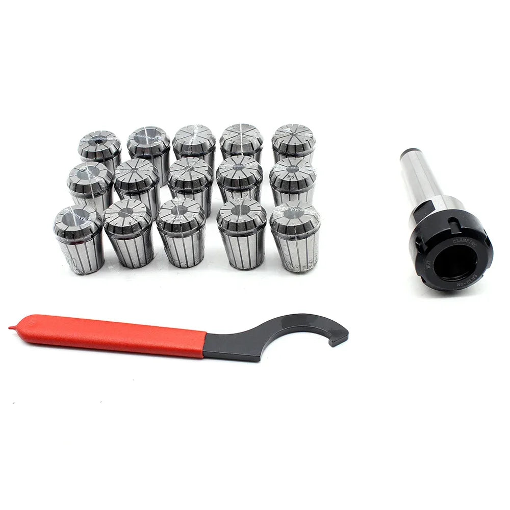 9-Piece/15-Piece Spring Collet Set MT3 ER32 M12 Collet Chuck Kit Lathe Chuck Tool for CNC Milling Engraving