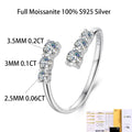 COSYA 3.26cttw Full Moissanite Ring For Women S925 Silver Plated 18K 10 Gem Gradiant Diamond Adjustable Open Band Fine Jewelry