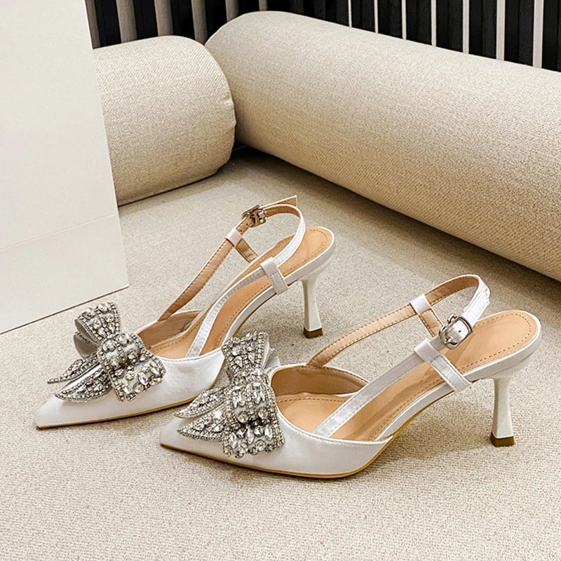 Slingback donna Liyke a punta con fiocco luminoso