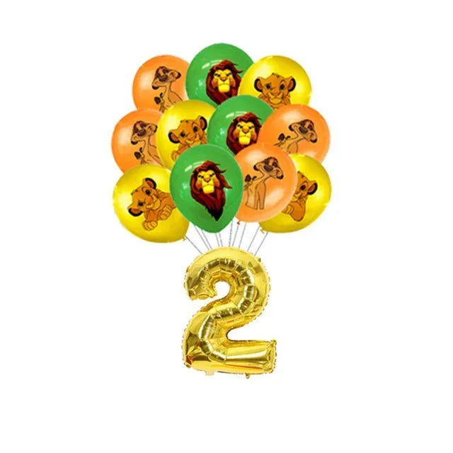Decoración de cumpleaños del Rey León de Simba, vajilla desechable, globos, mantel, servilletas, vasos y adornos para tartas, para fiestas infantiles y baby showers