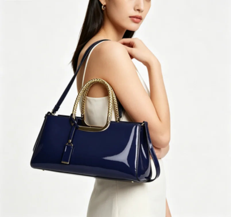 2026 NEW Women's Glossy PU Leather Shoulder Handbags Wedding Clutch Bridal Party Evening Bag Sac pour femme Женская сумка Bolsos