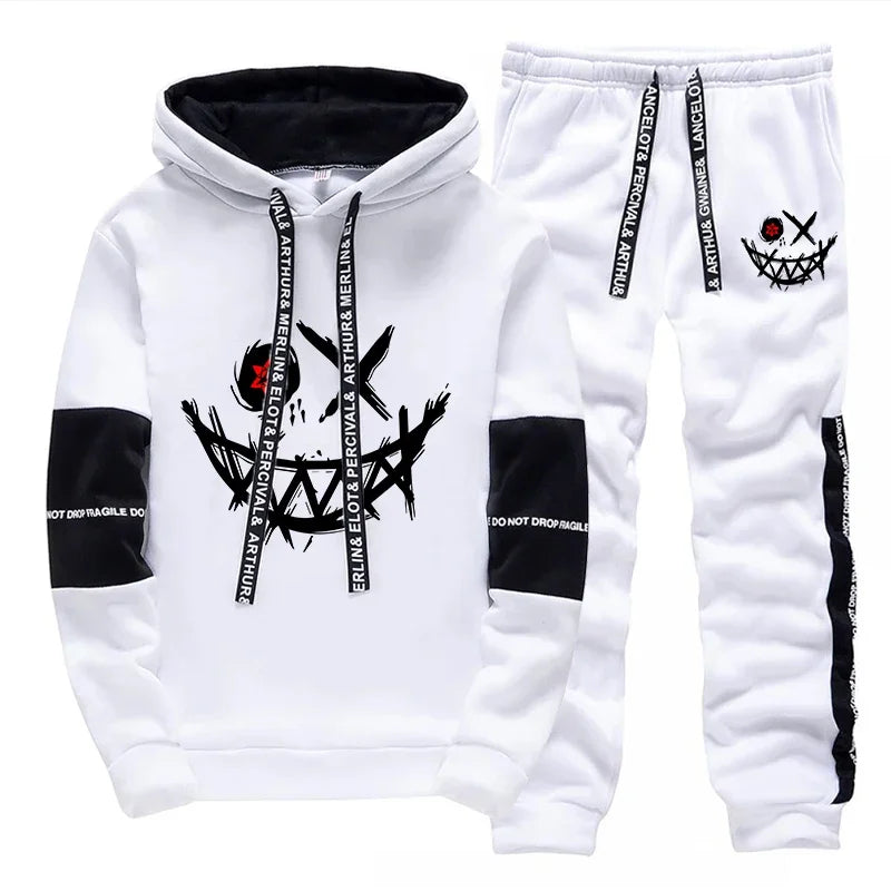 Men's Printed Hoodie and Sweatpants Set