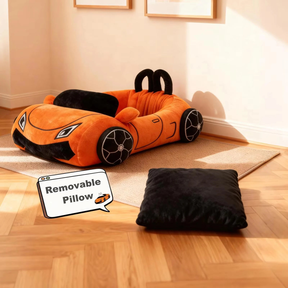 Jolis lits pour chats et chatons, doux et confortables, avec coussin, lavables, tapis pour animaux, pour chiots et chatons, jouets pour chats en forme de supercars amusantes