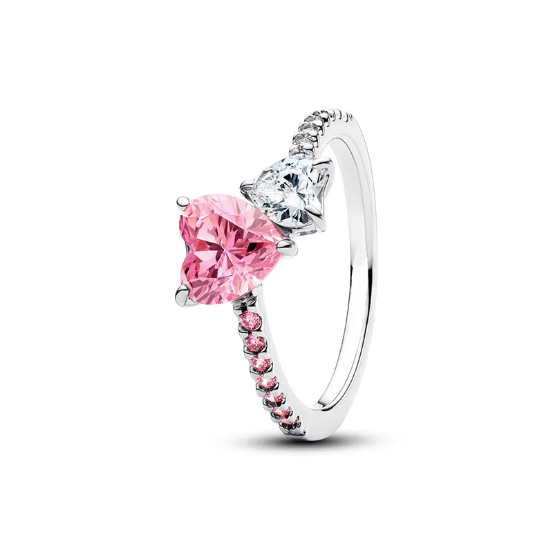 2026 New 925 Silver Women's Lips Colorful Crown Love Star Ring Fashion DIY Jewelry Gift
