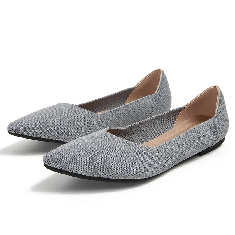 Ballerine da donna a punta con tomaia in cotone
