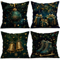Christmas-themed Gold Accessories Cushions Pillowcase Polyester Cushion Cover Throw Pillow Pillowcover Home Car Sofa Decor