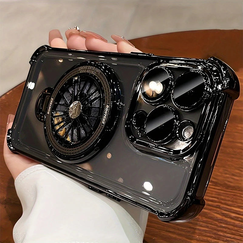 Luxury Magnetic 360 ° Rotating Bracket Phone Case For iPhone 18 17 16 15 14 13 12 11 Pro Max 16 Plus 17 Air Plating Clear Cover