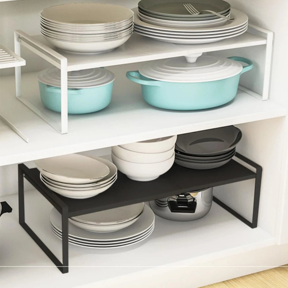 Expandable Kitchen Shelf Organizer For Kitchen Cabinet And Countertops, Storage Rack For Kitchen Counters Pantry Bathroom