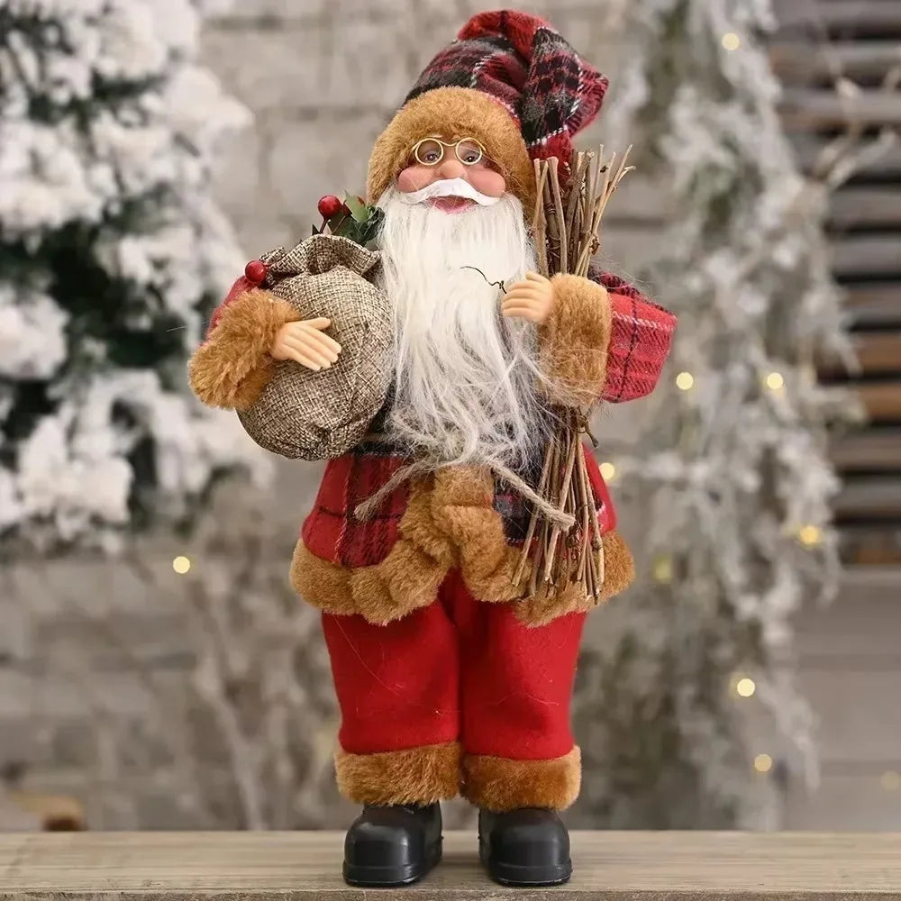 2025 Giant 30cm Christmas Santa Claus Plush Doll Decoration Navidad Party Decor Outdoor Garden Home Xmas Ornaments New Year Gift