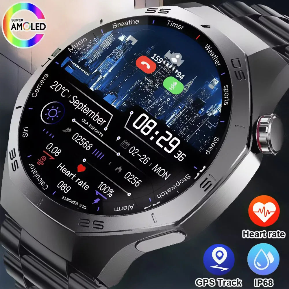 2026 New Men's Smart Watch 1.52 HD Display Health Tracking Bluetooth Call Voice Assistant Sports IP68 Waterproof Smartwatch Ht30