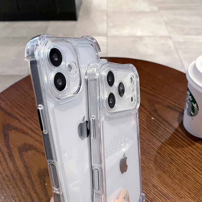 Shockproof Bumper Protector, HD Clear Acrylic Phone Case for iPhone 18/17/16/15/14/13/12/11 Pro Max, Transparent Back Cover Case