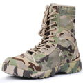 Bottes imperméables pour homme à lacets, bottines d’extérieur respirantes en toile camouflage, chaussures tactiques de combat pour le désert D139
