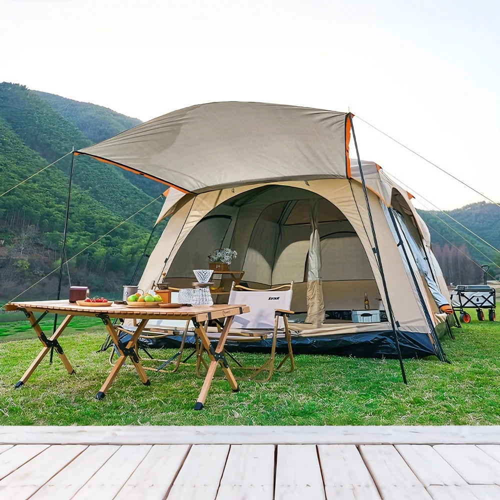 Double-Layer Family Camping Tent for 3–4 People