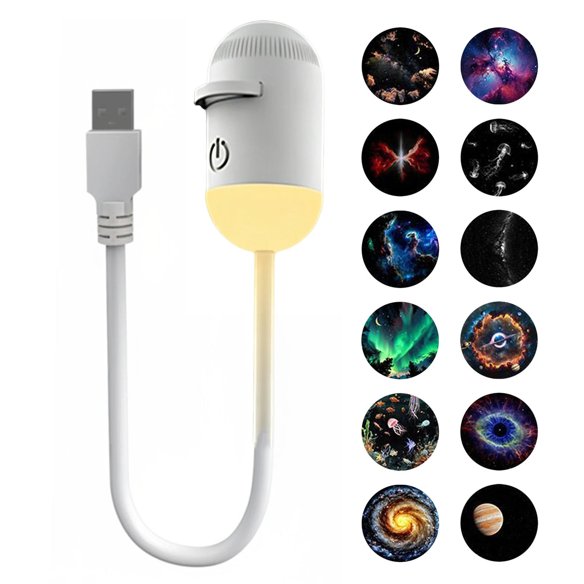 Mini Galaxy Star Projector 2-in-1 Night Light, Home Background Atmosphere Light, Bedroom & Car Decor, Party Light, Children's Gift